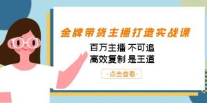 金牌带货主播打造实战课：百万主播 不可追，高效复制 是王道（10节课）-云泽轻创网