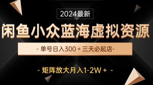 （10336期）最新闲鱼小众蓝海虚拟资源，单号日入300＋，三天必起店，矩阵放大月入1-2W-云泽轻创网