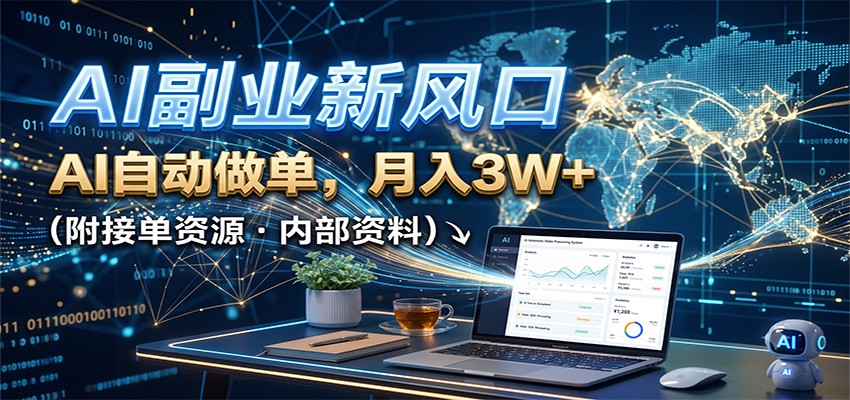AI副业新风口,AI自动做单,月入3W+,附接单资源-云泽轻创网