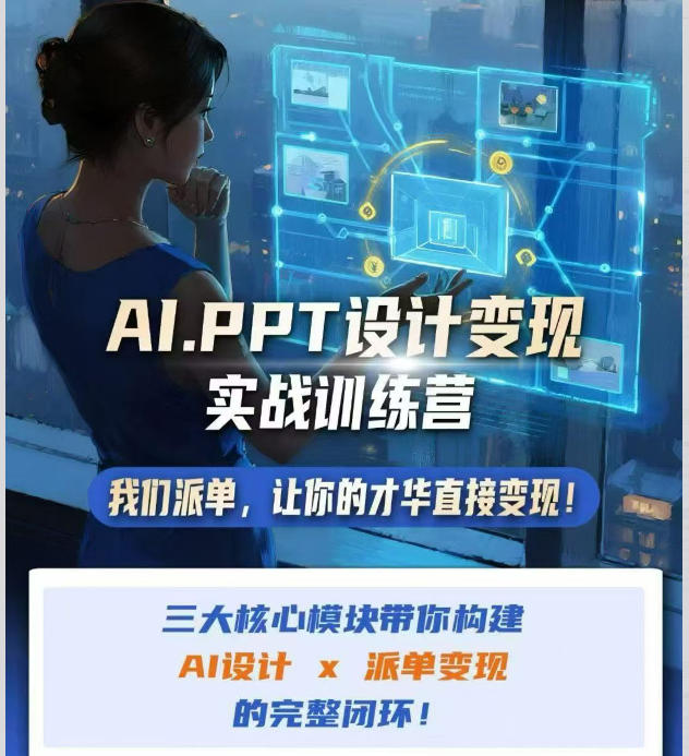 AI+PPT设计变现实战训练营，我们派单，让你的才华直接变现，三大核心模块带你构建Al设计x派单变现的完整闭环-云泽轻创网