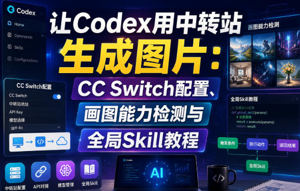 让Codex用中转站生成图片：CC Switch配置、画图能力检测与全局Skill教程-云泽轻创网