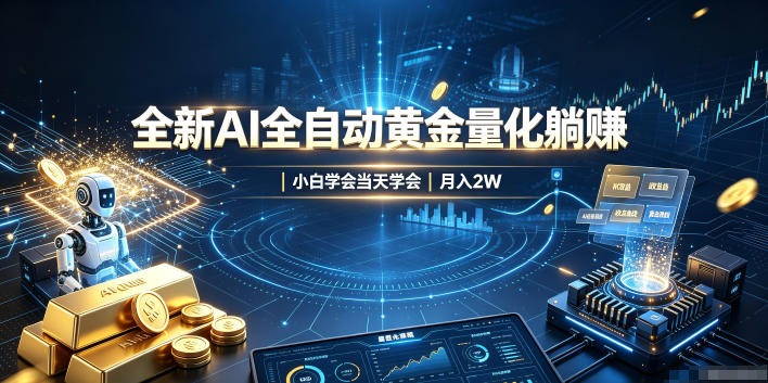 全新AI全自动黄金量化躺賺：小白学会当天学会，月入2W！【揭秘】-云泽轻创网