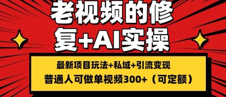 修复老视频的玩法，搬砖+引流的变现(可持久)，单条收益300+【揭秘】-云泽轻创网