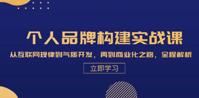 个人品牌构建实战课：从互联网规律到气质开发，再到商业化之路，全程解析-云泽轻创网