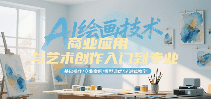 AI绘画技术商业应用与艺术创作入门到专业，基础操作/商业案例/模型调优/渐进式教学-云泽轻创网