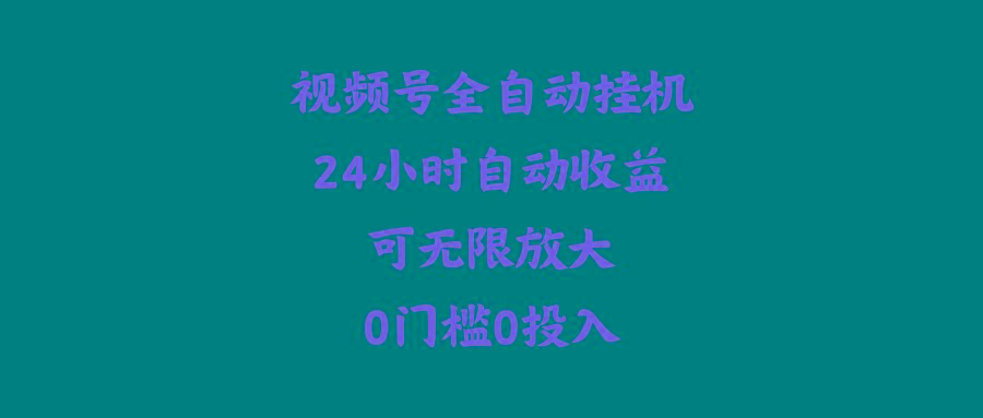 (10031期)视频号全自动挂机，24小时自动收益，可无限放大，0门槛0投入-云泽轻创网