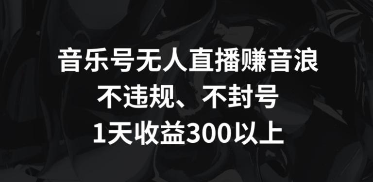 音乐号无人直播赚音浪，不违规、不封号，1天收益300+【揭秘】-云泽轻创网