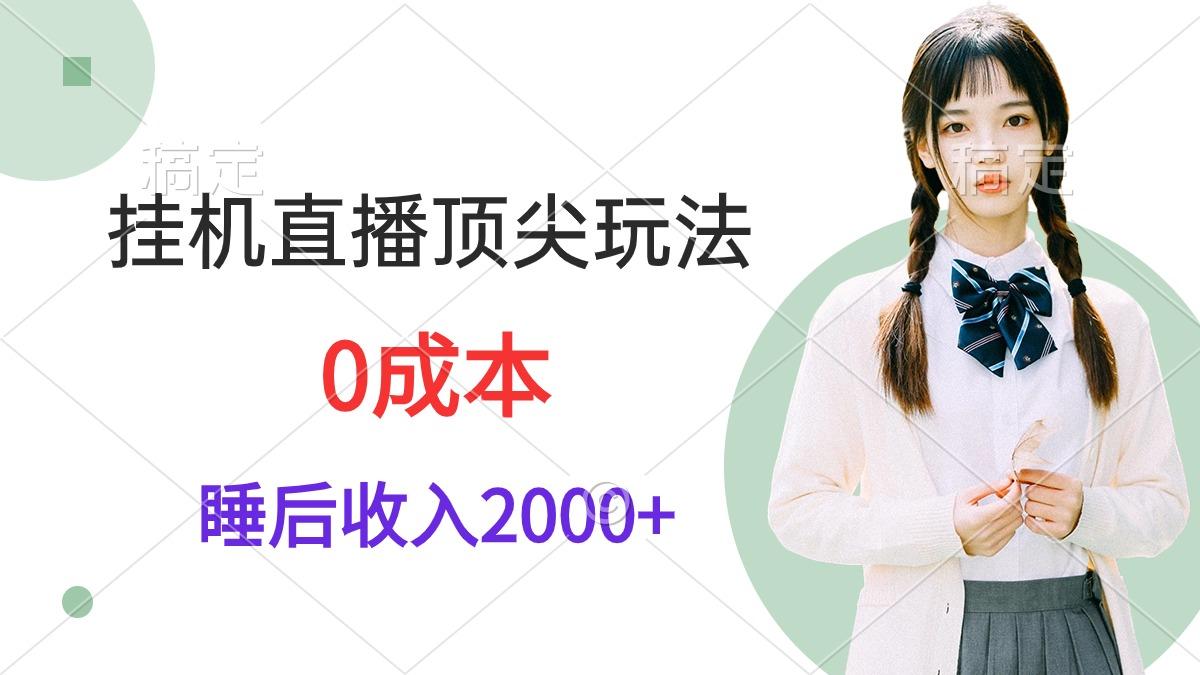 (9715期)挂机直播顶尖玩法，睡后日收入2000+、0成本，视频教学-云泽轻创网