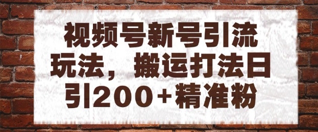 视频号新号引流玩法，搬运打法日引200+精准粉，可矩阵放大【揭秘】-云泽轻创网