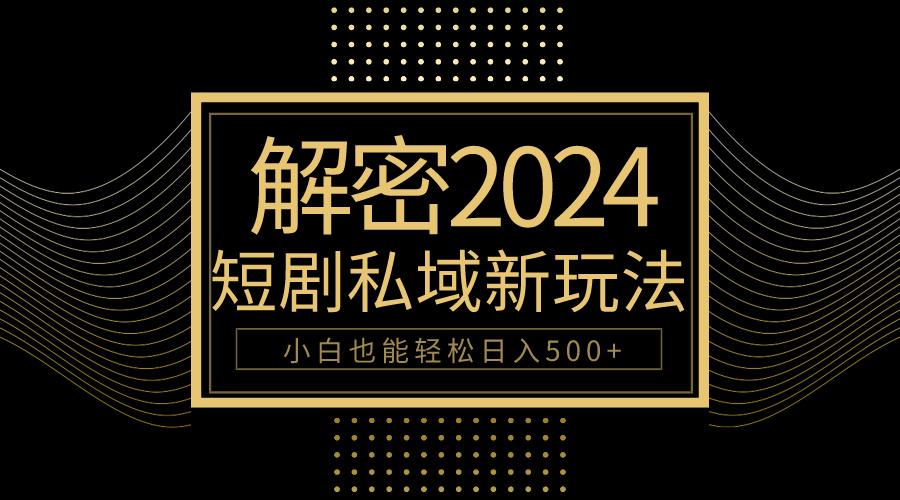 (9951期)10分钟教会你2024玩转短剧私域变现，小白也能轻松日入500+-云泽轻创网