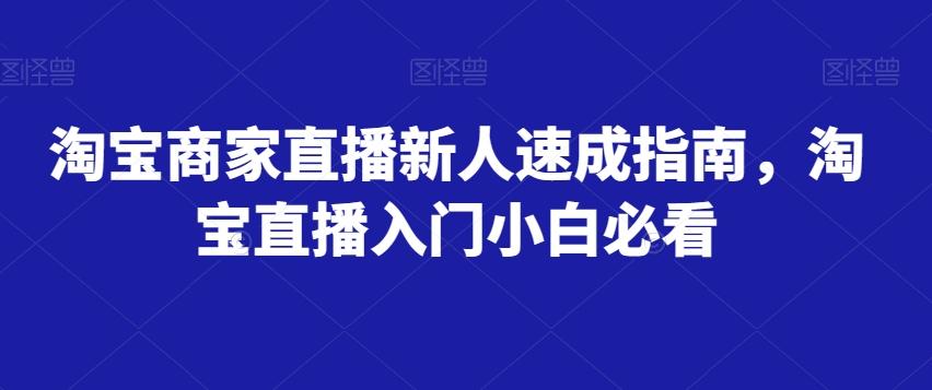 淘宝商家直播新人速成指南，淘宝直播入门小白必看-云泽轻创网