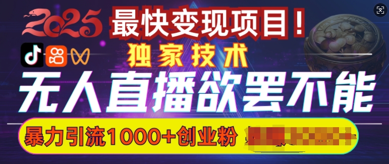 欲罢不能的无人直播引流，超暴力日引流1000+高质量精准创业粉-云泽轻创网