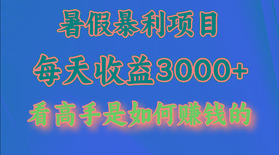 暑假暴力项目 1天收益3000+，视频号，快手，不露脸直播.次日结算-云泽轻创网
