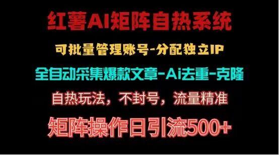 红薯矩阵自热系统，独家不死号引流玩法！矩阵操作日引流500+-云泽轻创网