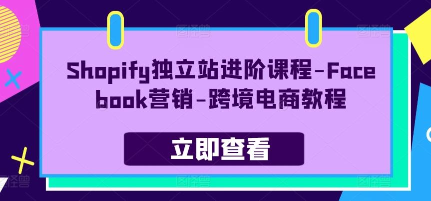 Shopify独立站进阶课程-Facebook营销-跨境电商教程-云泽轻创网