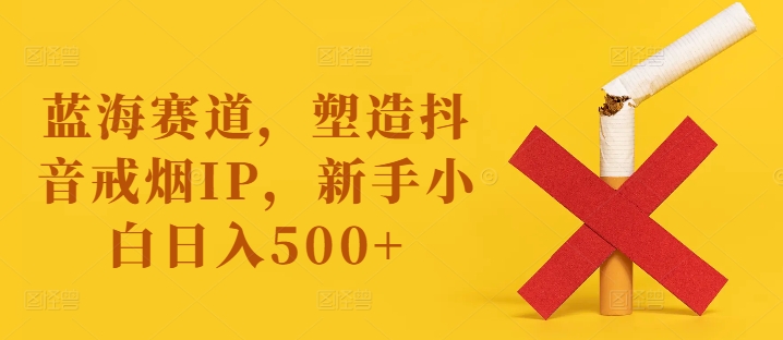 蓝海赛道，塑造抖音戒烟IP，新手小白日入500+【揭秘】-云泽轻创网