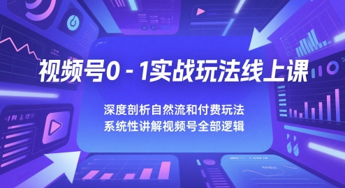 视频号0-1实战玩法线上课，深度剖析自然流和付费玩法，统性讲解视频号全部逻辑-云泽轻创网