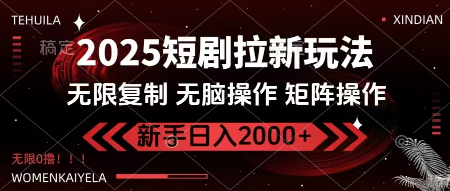 2025短剧拉新玩法，无需注册登录，无限0撸，无脑批量操作日入2000+-云泽轻创网