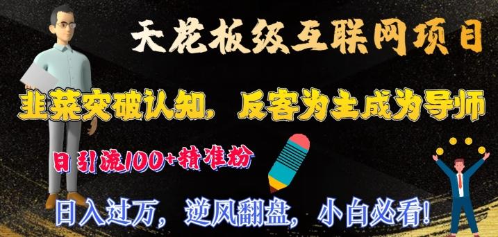 天花板级互联网项目，韭菜突破认知，反客为主成为导师，日引流100+精准粉-云泽轻创网