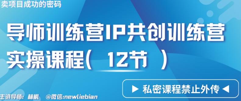 导师训练营3.0IP共创训练营私密实操课程(12节)-卖项目的密码成功秘诀【揭秘】-云泽轻创网