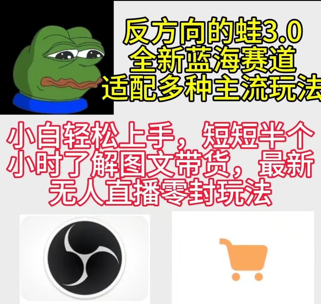 (9485期)反方向的蛙3.0，图文最新玩法，变现多元化，新蓝海项目，小白轻松上手-云泽轻创网