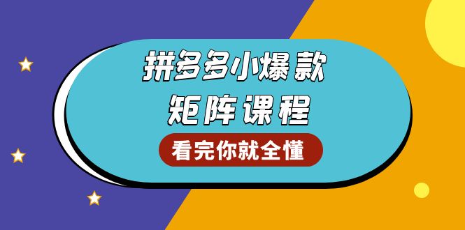 拼多多爆款矩阵课程：教你测出店铺爆款，优化销量，提升GMV，打造爆款群-云泽轻创网