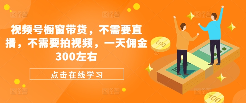 视频号橱窗带货，不需要直播，不需要拍视频，一天佣金300左右-云泽轻创网