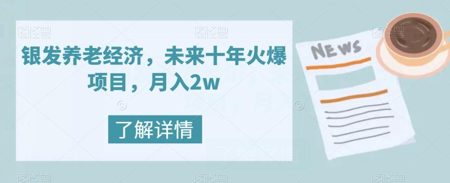 银发养老经济，未来十年火爆项目，月入2w【揭秘】-云泽轻创网
