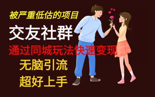 【无脑引流】同城搭子交友社群玩法教学-云泽轻创网