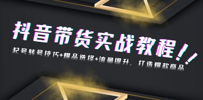 抖音带货实战教程：起号转号技巧+爆品选择+流量提升，打造爆款商品-云泽轻创网