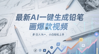 最新AI一键生成铅笔画爆款视频，多平台分发，日 入1k+，小白轻松上手【揭秘】-云泽轻创网