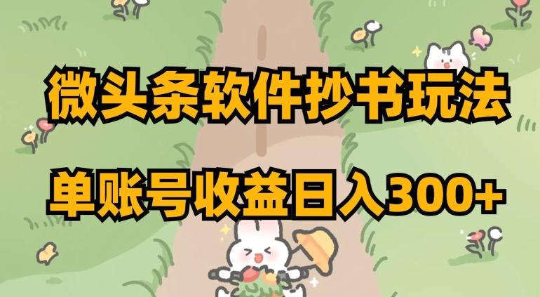 微头条软件抄书玩法，单账号收益日入300+【揭秘】-云泽轻创网