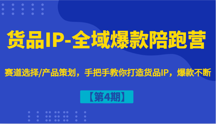 货品IP-全域爆款陪跑营【第4期】赛道选择/产品策划，手把手教你打造货品IP，爆款不断-云泽轻创网