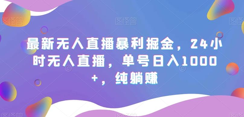 最新无人直播暴利掘金，24小时无人直播，单号日入1000+，纯躺赚-云泽轻创网