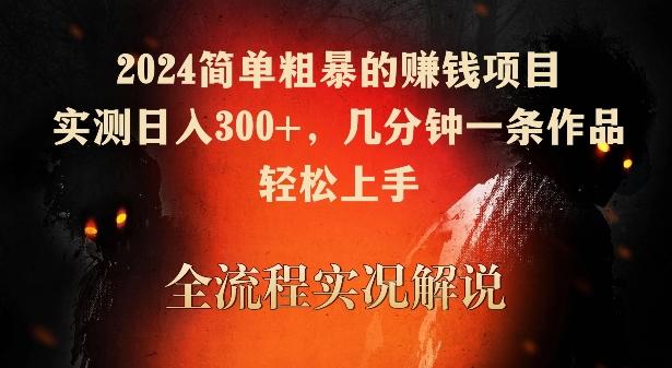 2024简单粗暴的赚钱项目，实测日入300+，几分钟一条作品，轻松上手【揭秘】-云泽轻创网