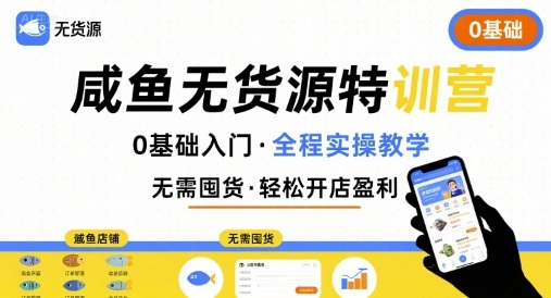 无货源特训营，0基础带你玩转咸鱼无货源-云泽轻创网