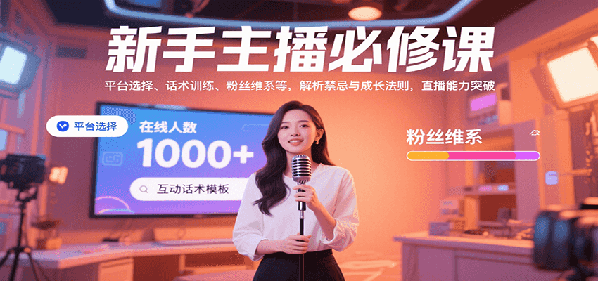 新手主播必修课：平台选择、话术训练、粉丝维系等，解析禁忌与成长法则，突破直播能力-云泽轻创网