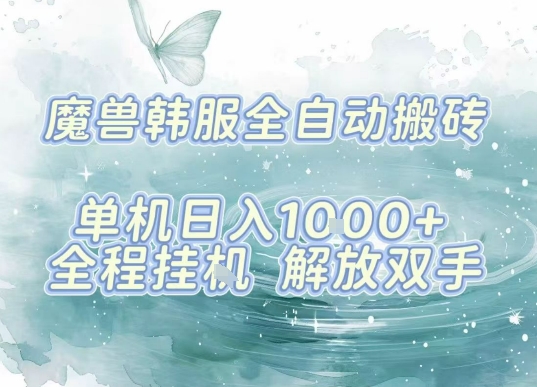 最新韩服游戏搬砖，单机日入1k+，全自动运行挂G项目，解放双手【揭秘】-云泽轻创网