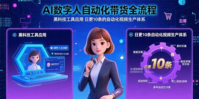 AI数字人自动化带货全流程：黑科技工具应用 日更10条的自动化视频生产体系-云泽轻创网