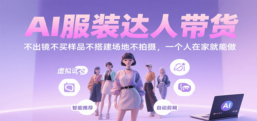 AI服装达人带货,不出镜不买样品不搭建场地不拍摄,一个人在家就能做-云泽轻创网