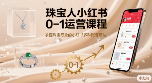 珠宝人小红书0-1运营课程，掌握珠宝行业的小红书多种账号玩法-云泽轻创网