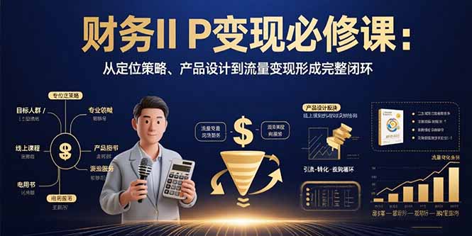 财务IP变现必修课：从定位策略、产品设计到流量变现形成完整闭环-云泽轻创网