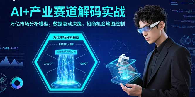 AI+产业赛道解码实战：万亿市场分析模型，数据驱动决策，招商机会地图绘制-云泽轻创网