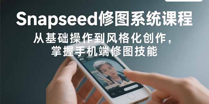 Snapseed修图系统课程：从基础操作到风格化创作，掌握手机端修图技能-云泽轻创网