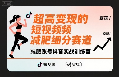 超高变现的短视频减肥细分赛道，减肥账号抖音实战训练营-云泽轻创网