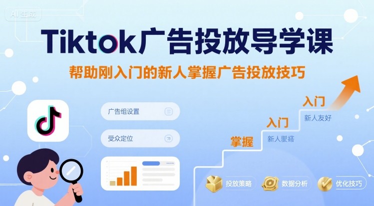 Tiktok广告投放导学课，帮助刚入门的新人掌握广告投放技巧-云泽轻创网
