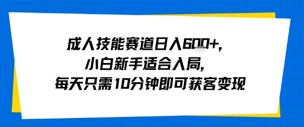 成人技能赛道日入多张，小白新手适合入局，每天只需10分钟即可获客变现-云泽轻创网