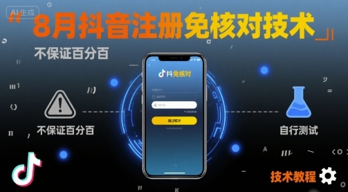 8月抖音注册免核对技术，不保证百分百，自测-云泽轻创网