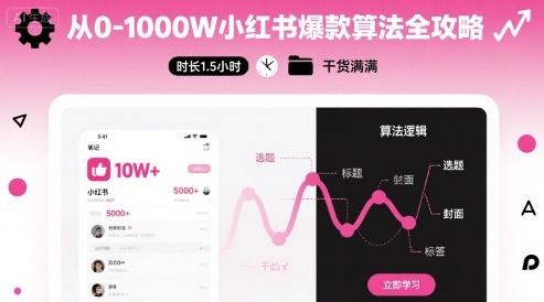 从0-1000W小红书爆款算法全攻略，时长1.5小时，干货满满-云泽轻创网