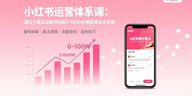 小红书运营体系课：通过大量实战案例拆解0-1000W爆款算法全攻略-云泽轻创网